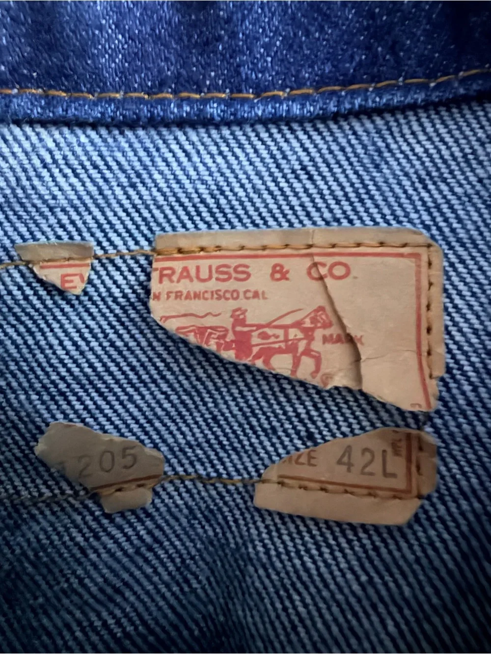 Vintage Levi’s Type III Denim Trucker Jacket 42L Small e Dark Indigo USA 70s/80s